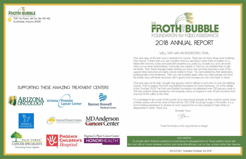 Froth and Bubble Annual Report